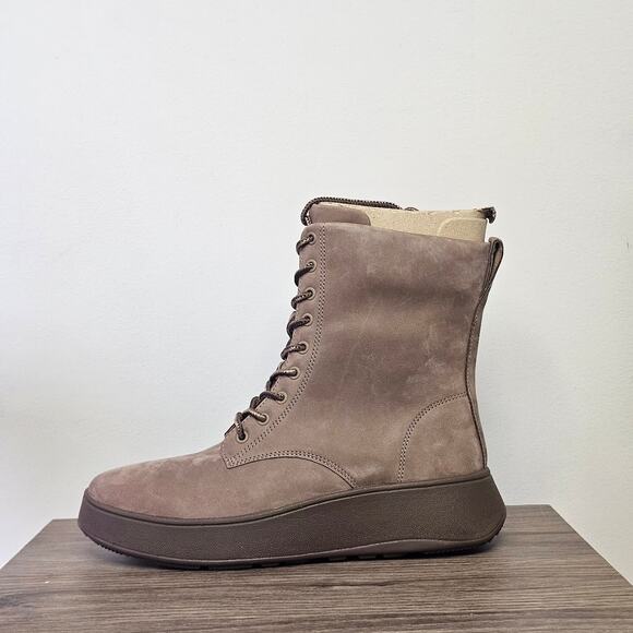 Fitflop  F-Mode Nubuck Lace Flatform Ankle Boots Size 9 Minky Grey NWT - Picture 6 of 8